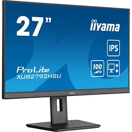 Moniteur LED iiyama ProLite XUB2792HSU-B6 27" Class Full HD - 16:9 - Noir mat - 68,6 cm (27") Viewable - Technologie IPS - LED Rétroéclairage - Résolution 1920 x 1080